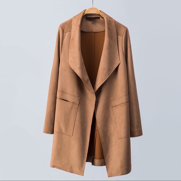 Jackets & Blazers - LAST ONE!  Vegan Suede Camel Coat Cosmopolitan